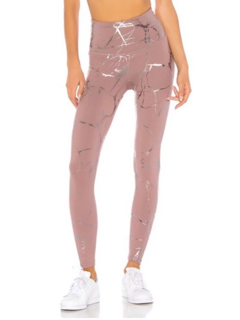 Beyond Yoga Blush Mauve Marble 7/8 Athletic Pilates Yoga Lounge Leggings